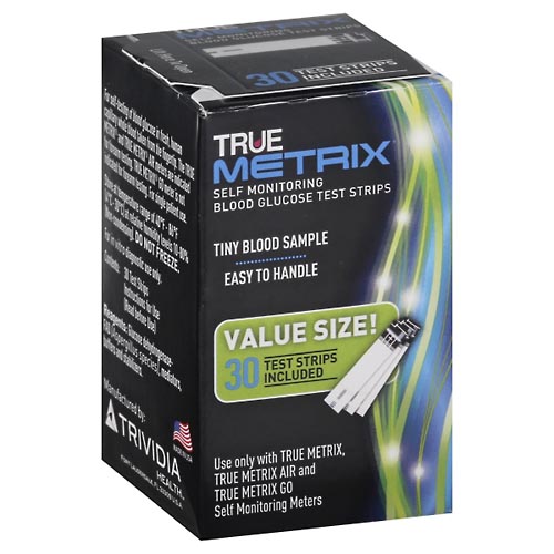 Image for True Metrix Blood Glucose Test Strips, Self Monitoring, Value Size,30ea from Jolley's Pharmacy Redwood