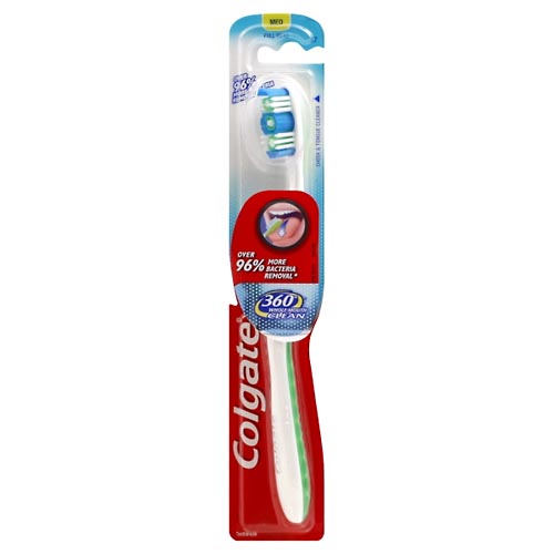 Image for Colgate Toothbrush, 360 Degrees, Whole Mouth Clean, Med,1ea from Jolley's Pharmacy Redwood