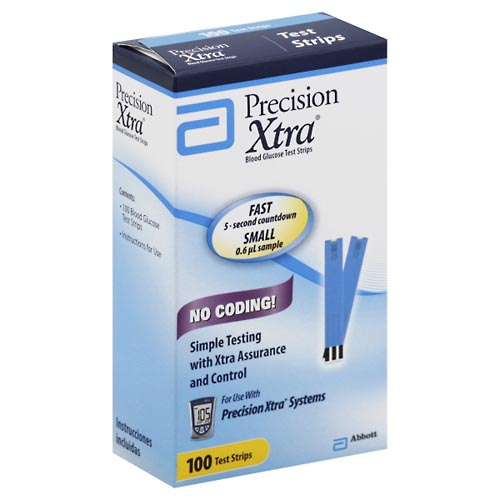 Image for Precision Test Strips, Blood Glucose,100ea from Jolley's Pharmacy Redwood