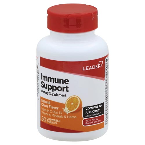 Image for Leader Immune Support, Natural Citrus Flavor, Chewable Tablets,50ea from Jolley's Pharmacy Redwood