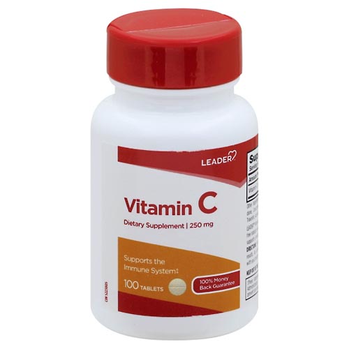 Image for Leader Vitamin C, 250 mg, Tablets,100ea from Jolley's Pharmacy Redwood