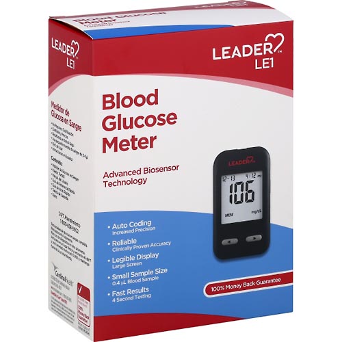 Image for Leader Blood Glucose Meter, Advanced Biosensor Technology,1ea from Jolley's Pharmacy Redwood