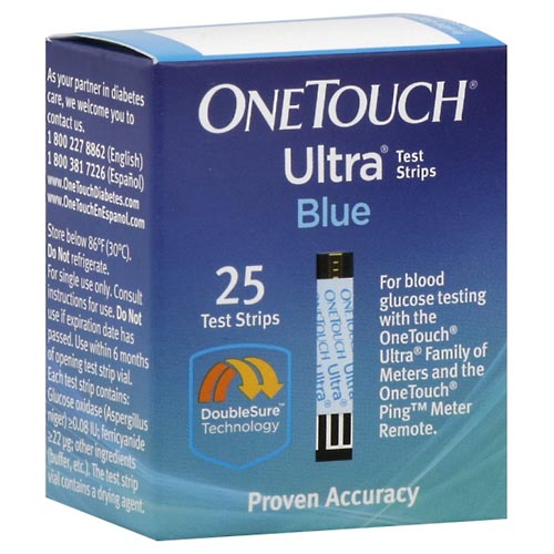 Image for One Touch Test Strips, Blue,25ea from Jolley's Pharmacy Redwood