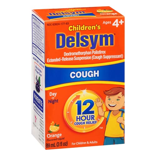 Image for Delsym Cough Relief, Orange Flavored, Liquid,89ml from Jolley's Pharmacy Redwood