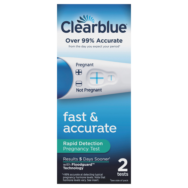 Image for Clearblue Pregnancy Test, Rapid Detection,2ea from Jolley's Pharmacy Redwood