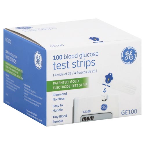 Image for GE Blood Glucose Test Strips,100ea from Jolley's Pharmacy Redwood